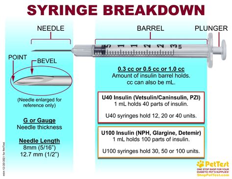 Insulin Syringe Needle Sizes Chart