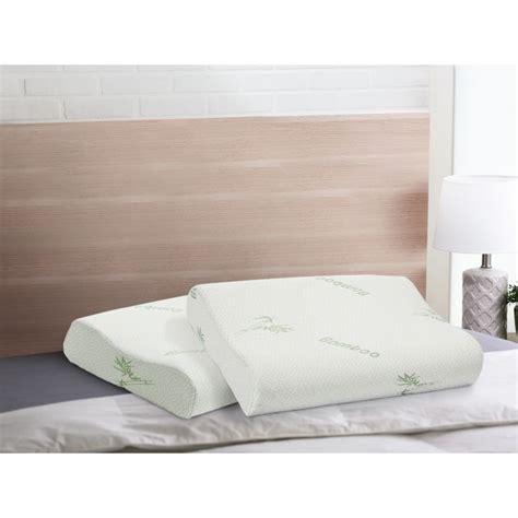 Memory Foam Pillow with Bamboo Cover - Set of 2 - XL