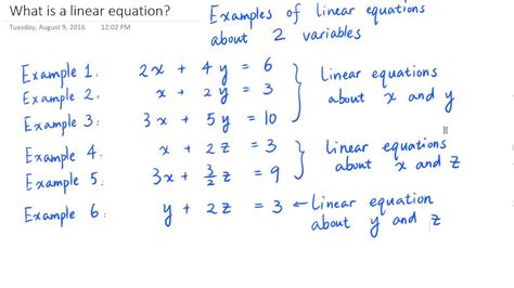 What is a linear equation? (Definition and examples) - YouTube