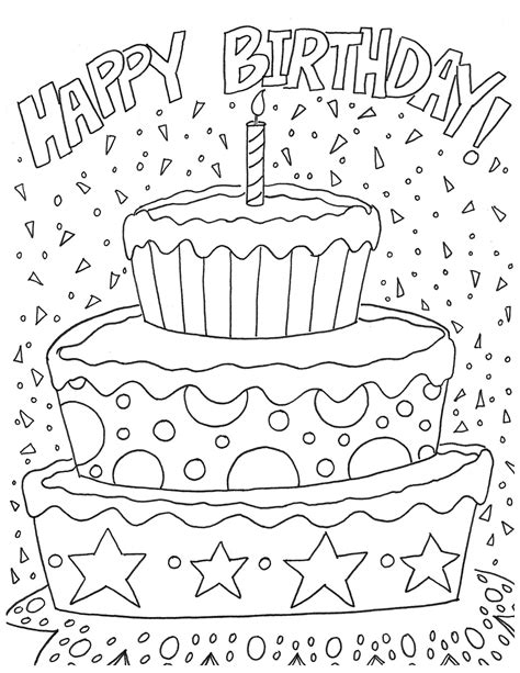 Happy Birthday Card Printable Coloring