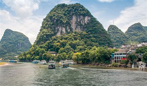 Yangshuo county and Li river. China | Nature Stock Photos ~ Creative Market