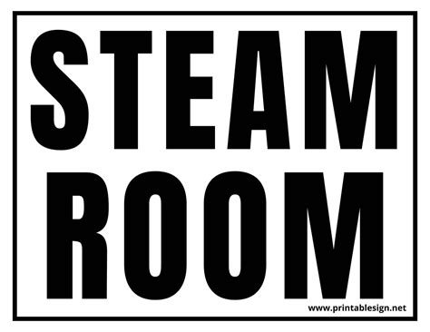 Steam Room Sign | FREE Download