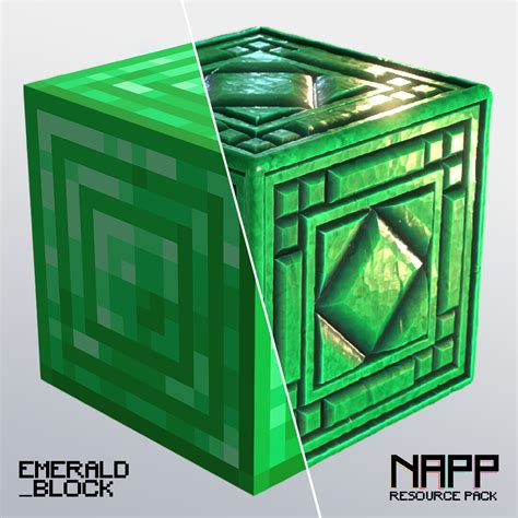 ArtStation - EMERALD BLOCK - NAPP Minecraft texture pack, Miguel Galvan