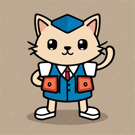 Premium Vector | Flat cartoon design cute mascot for a cat with a ...