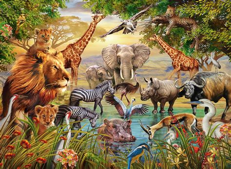 Ravensburger Animals at The Waterhole Puzzle - Toys At Foys