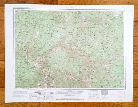 "Beautiful, antique map of Elk City, Idaho and surrounding Montana ...