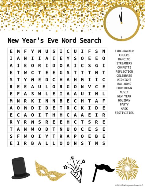 New Year's Word Search Printable - Printable Word Searches