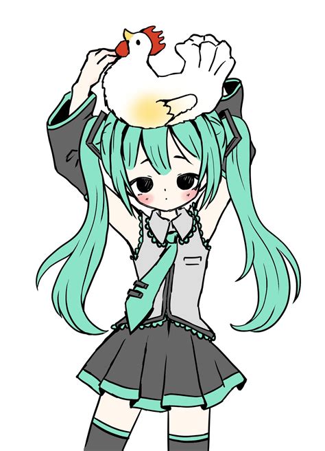 Kira on Twitter: "Miku with chicken on hed #kikuo #fanart https://t.co ...