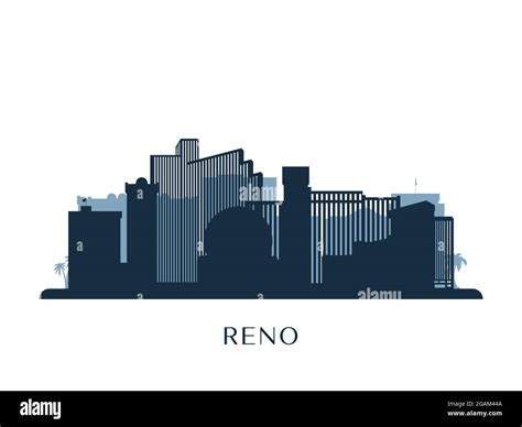 Reno skyline, monochrome silhouette. Vector illustration Stock Vector ...