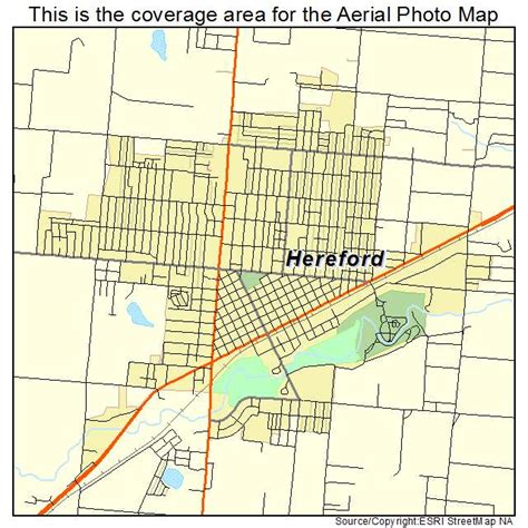 Aerial Photography Map of Hereford, TX Texas