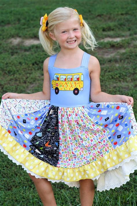 Back to school dress | Wholesale boutique clothing, Little girl outfits ...