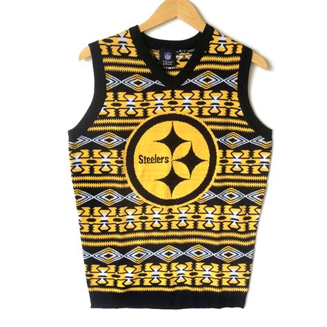 NFL Licensed Pittsburgh Steelers Tacky Ugly Christmas Sweater Vest ...