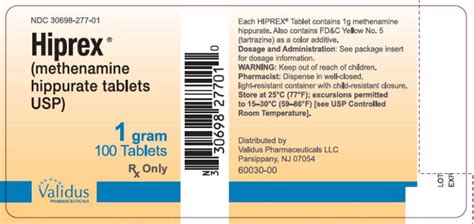 Hiprex - FDA prescribing information, side effects and uses