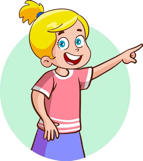 Premium Vector | A girl pointing with her finger at the viewer.