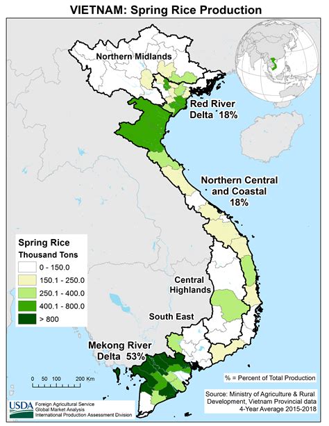 Rice Fields In Vietnam Map