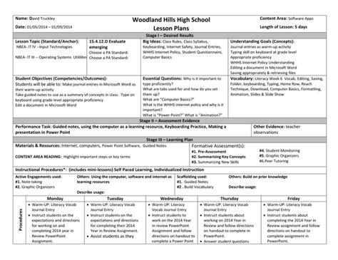 Lesson Plans - Woodland Hills School District