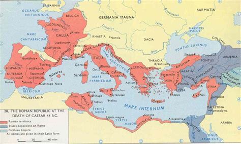 Map of the Roman Republic in 44 BC (historyvault.ie)