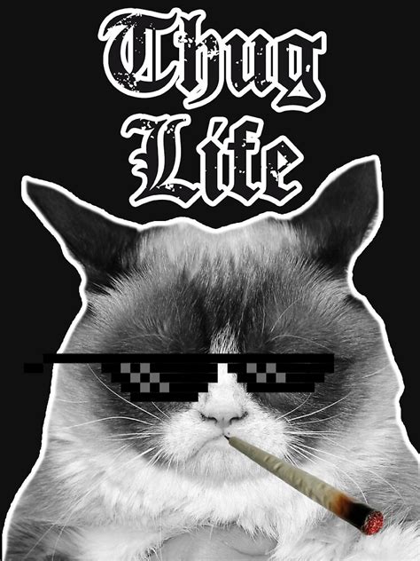 "Thug Life Cat" T-shirt by HeadOut | Redbubble