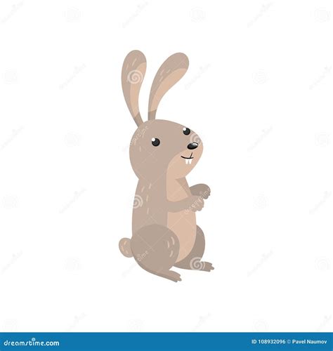 Cute Hare Woodland Cartoon Animal Vector Illustration Stock Vector ...