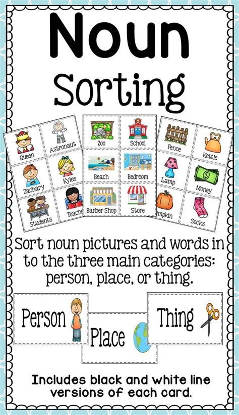 Noun Sort - Person, Animal, Place, or Thing? | Teaching nouns, Nouns ...