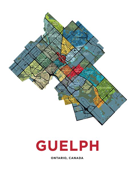 Guelph Neighbourhoods Map Print – Jelly Brothers