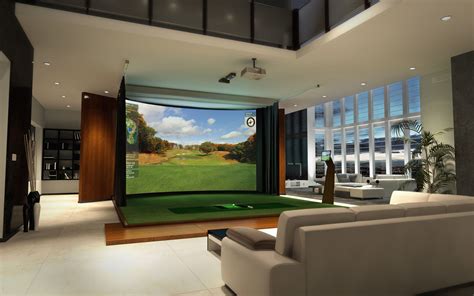 HD Golf Simulator | Golf simulator room, Golf room, Indoor golf simulator