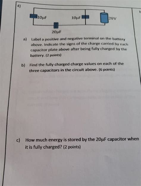 Solved a) Label a positive and negative terminal on the | Chegg.com