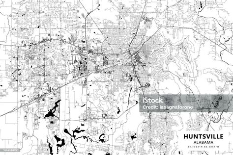 Huntsville Alabama Usa Vector Map Stock Illustration - Download Image ...