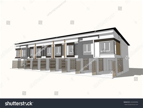 3d Model Building Sketchup Stock Illustration 463848986 | Shutterstock