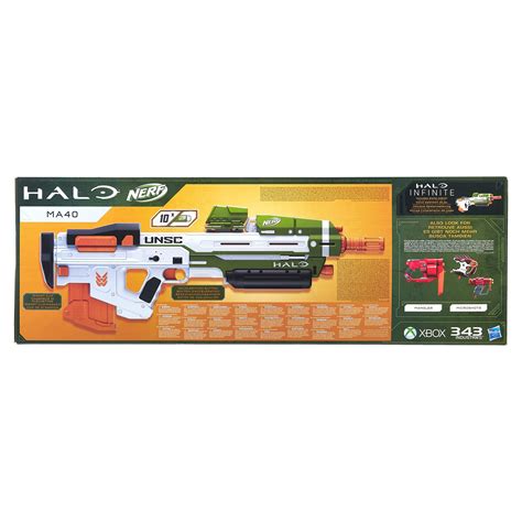 NERF Halo MA40 Motorized Dart Blaster -- Includes Removable 10-Dart ...