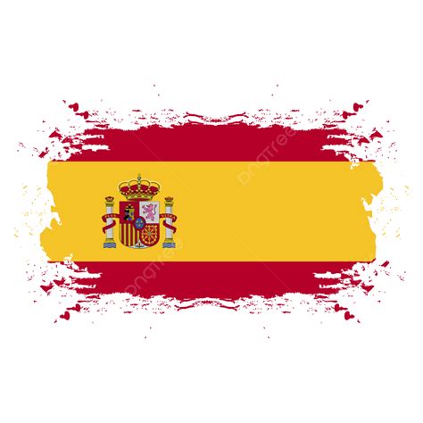 Spain Flag In Brush Stroke Free Vector And Png, Spain Flag, Spain Flag ...