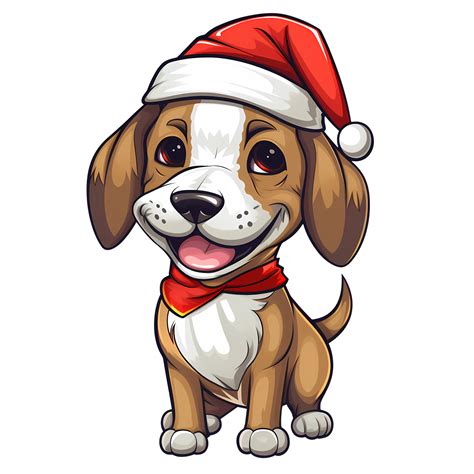 Cute Beagle Christmas Clipart Illustration AI Generative 30533925 PNG