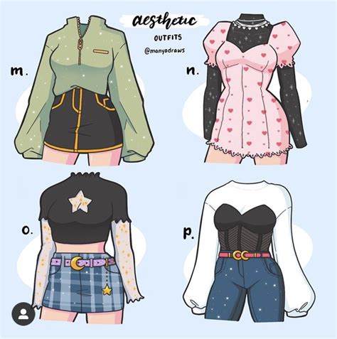 @manyadraws aesthetic outfits | Clothing design sketches, Cartoon ...