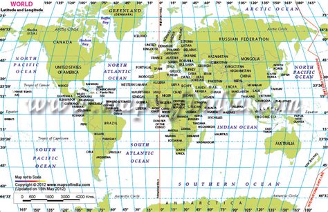 Latitude And Longitude World Map With Cities