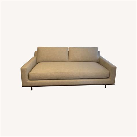 Modern Sofa with Wooden Trim - AptDeco