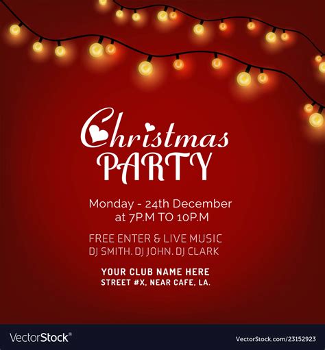 Merry christmas party invitation background Vector Image