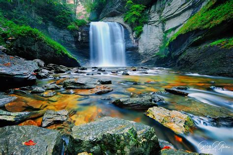 Looking Glass Falls in Autumn | Looking Glass Falls | Pisgah National ...