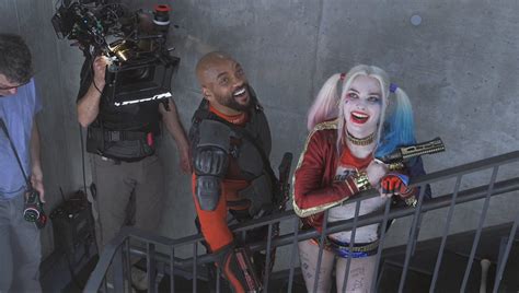 Will Smith as Deadshot and Margot Robbie as Harley Quinn ~ Behind-The ...