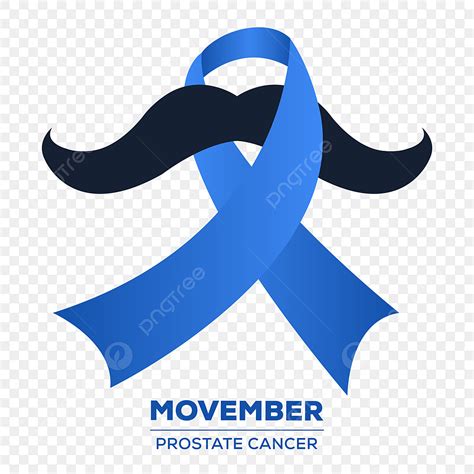 Movember Vector Design Images, Movember Moustache Blue Ribbon Vector ...