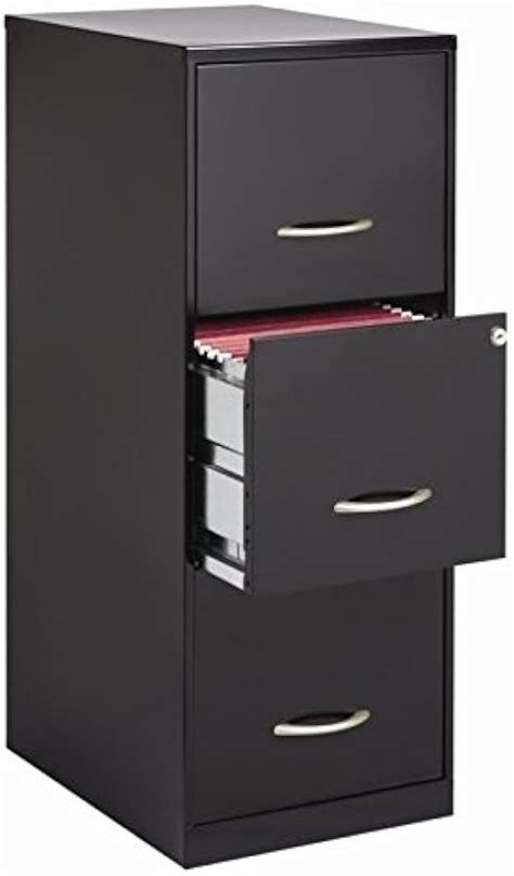 Filing Cabinet 18W, 3-Drawer Organizer File, Black ...