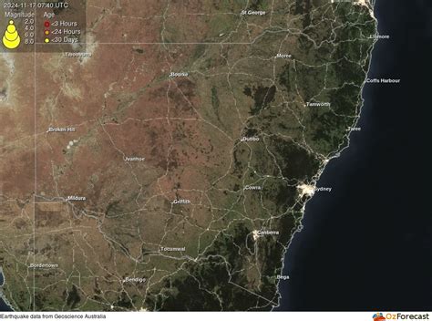 Oz Forecast - New South Wales Recent Earthquakes