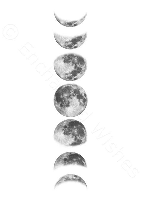 Black & White Moon Phases Print PRINTABLE Digital Moon | Etsy in 2021 ...