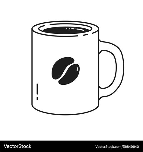 Line art coffee mug Royalty Free Vector Image - VectorStock