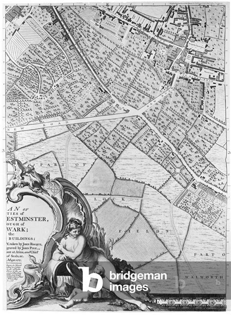 Image of A Map of Camberwell, London, 1746 (engraving) by Rocque, John ...