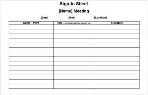 11 Free Sample Meeting Attendance Sheet Templates - Printable Samples ...