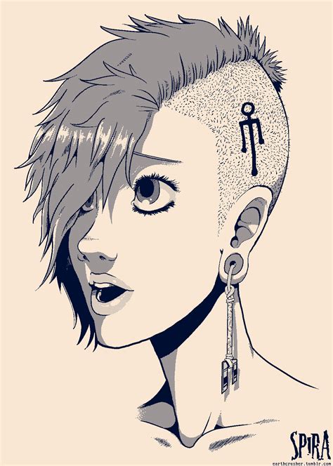 Punk Girl Drawing at PaintingValley.com | Explore collection of Punk ...