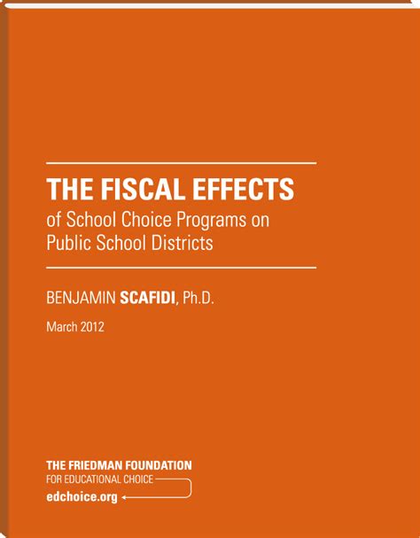 The Fiscal Effects of School Choice Programs on Public Schools