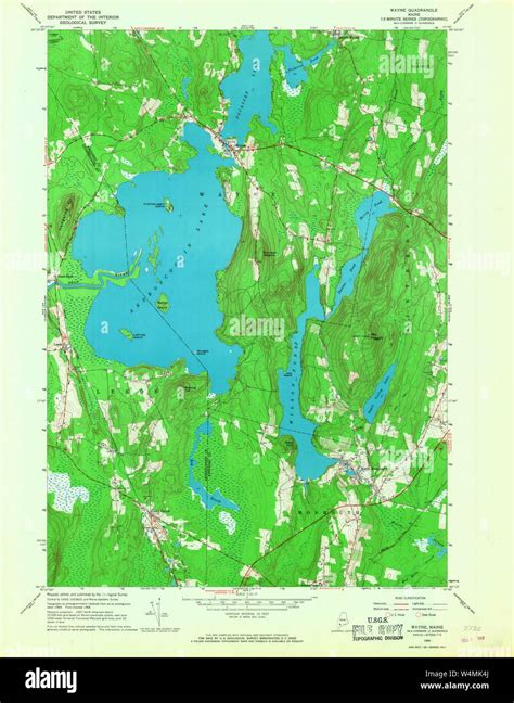 Maine USGS Historical Map Wayne 807281 1966 24000 Restoration Stock ...