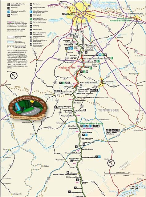 Natchez Trace Parkway Tennessee Map - Time Zones Map