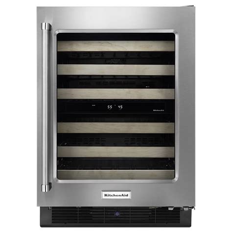 KitchenAid 24-inch W Undercounter Wine Fridge for 46 Bottles in ...